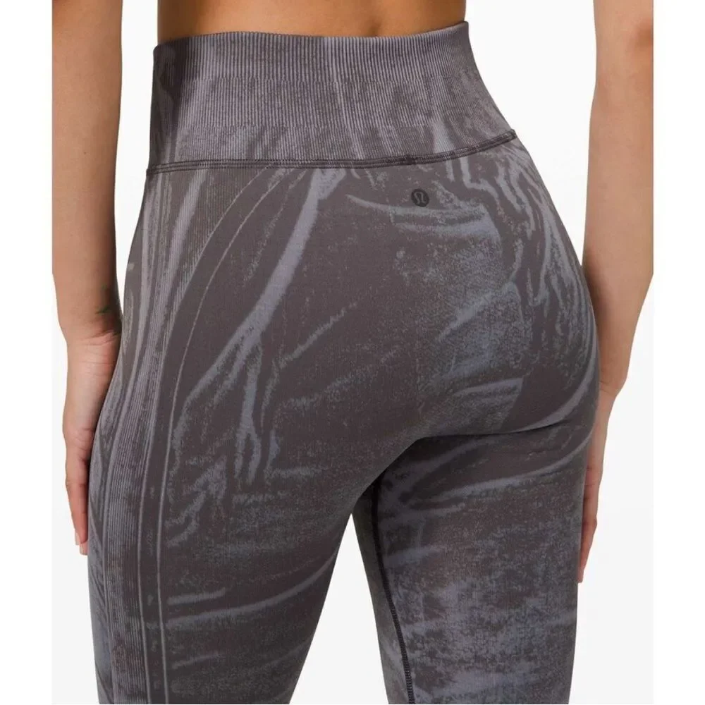 Lululemon Ebb to Street Stone Wash Graphite Full Length Seamless Leggings